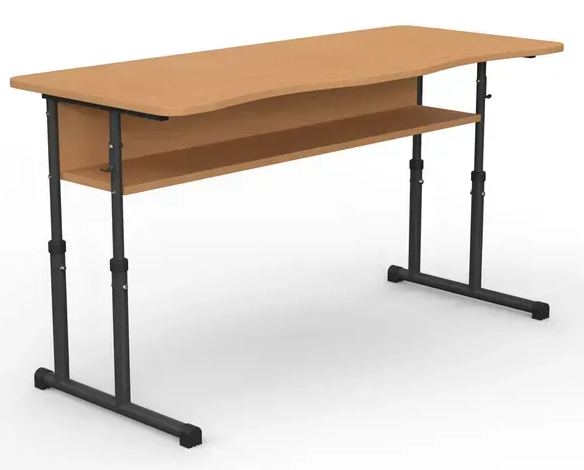 Стіл учнівський двомісний кругла труба ЕРГО без полиці №4-7/1200х500 МФ Вересень